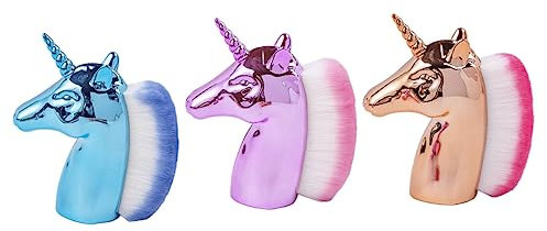 FRCOLOR 3pcs Nail Art Cleaning Brush Unicorn Soft Bristles Nail Dust Brush for Manicure Use