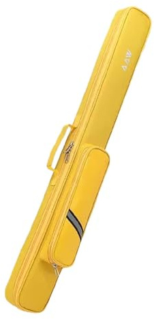 F Fityle Étui pour Queue de Billard 3/4, articulé avec Accessoires, Sac de Transport de Poche, Protection, Pochette de Rangement pour Queue de Billard, Jaune