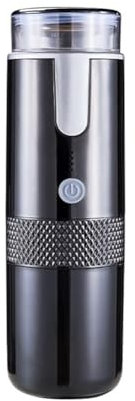 HUTSRAI Macchina da caffè Elettronica, Macchina per Espresso Ricaricabile per Macchina da caffè Portatile per Auto caffè macinato ed Espresso Viaggio