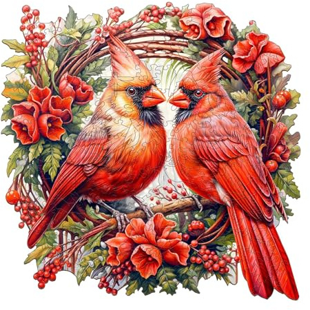 Jigfoxy Wooden Puzzles for Adults, Cardinal Wood Puzzles Adult