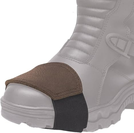 Mycl Turell Schalthebel Schutz aus Leder - Motorrad Shifting Protector - Fußschalthebel Schoner - Schaltverstärkung - Schuhschutz - Universell Passend (Braun)