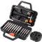 Boosteady Punch Set, Roll Pin Punch Set Made of Solid Material,Including Steel Pin Punch Set, Roll Pin Starter Punch and Hammer,with Organizer Storage Box (with Bench Block)