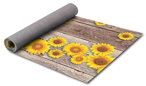 HomeLife Tappeto Cucina Antiscivolo Lavabile Made in Italy | Tappeto Passatoia al Metro PVC e Cotone con Stampa Colorata | Tappeto Cucina 160 cm in Vinile, Moderno e Decorativo con Fantasia Girasole