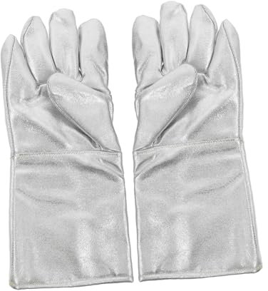 Gatuida 2stücke Durchstichfeste Handschuhe Aus Aluminiumfolie Für Hochtemperatur-arbeitshandschuhe Hitzebeständige Feuerwehrhandschuhe Wasserdichte Outdoor-handschuhe Für Kochen Und Schwei