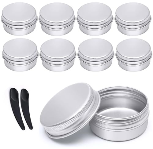 GAUATO 9 Stück Aluminium Döschen 20ml, Cremedosen zum Befüllen mit Deckel, Leer Rund Lippenbalsam Behälter Reise Salbentiegel, Salbendosen Kleine Tiegel für Lotion, Creme, Mini-Kerzen, Kosmetik