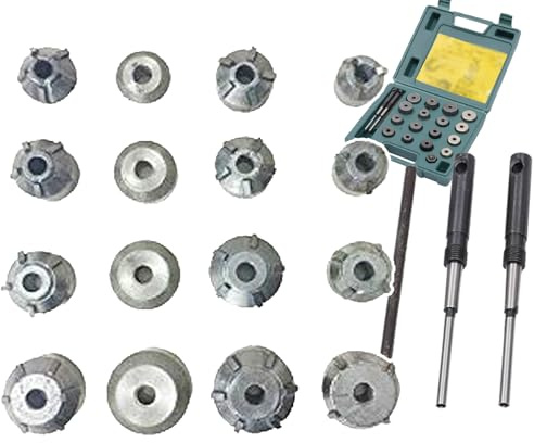 HEGGMKK Alesatore Universale per Sede Valvola (20 Pezzi), Set di Utensili per Frese per Riparazione Moto, Diametro Valvola: 20-30 Mm, per Riparazione Valvola (22 * 20 * 6 Cm),20-30