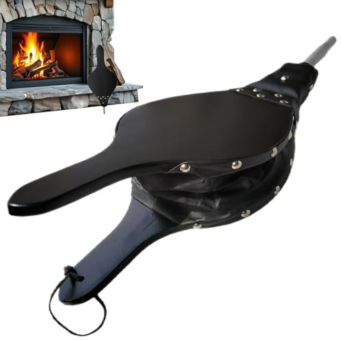 Fireplace Bellow | Wooden Fireplace Blower Nozzle | Manual Hand Bellow Pump | Portable Outdoor Fan Bellows | Fire Pit Bellows | Wood Stove Bellows | Easy To Use With Convenient Lanyard For Storage