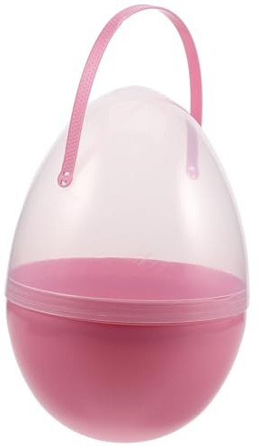 PRETYZOOM Huevo De Pascua Gigante De Plástico Transparente Con Asa Extragrande Para Búsqueda De Huevos Fiesta De Pascua y Decoración Festiva