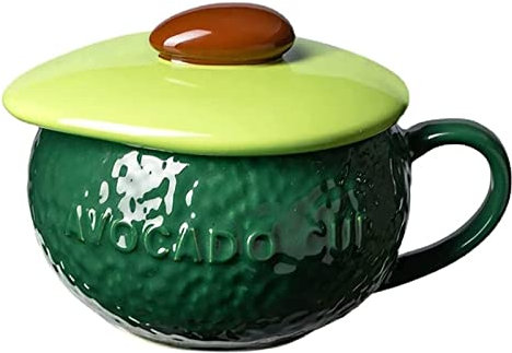 GLETSF Tazas Gigantes para Desayuno, Ensaladera, Taza De Cerámica para Sopa, Recipiente Único para Taza De Sopa, Tazones para Café, Té Y Sopa, Linda Cerámica con Tapa Y Asa, TazCup-300ML/10OZ