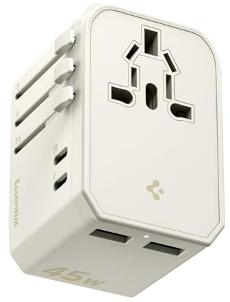 Spigen Universell reseadapter ArcStation med 4 portar (45 W) - Dune Beige