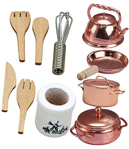 Toyvian 1ensemble Miniature Kitchen Utensils Set pour Décoration De Maison De Poupée Et Imitation pour Garçon Fille