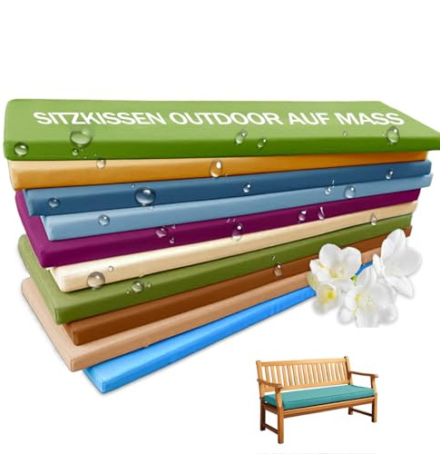 Bankkissen Bankauflage Nach Maß Sitzbank Polster Outdoor Stuhlkissen Wetterfest Sitzkissen Esszimmerstuhl Bankpolster Rutschfeste Schaukel Sitzkissen für Fensterbank Gartenbankauflage (Dicke 10 cm)