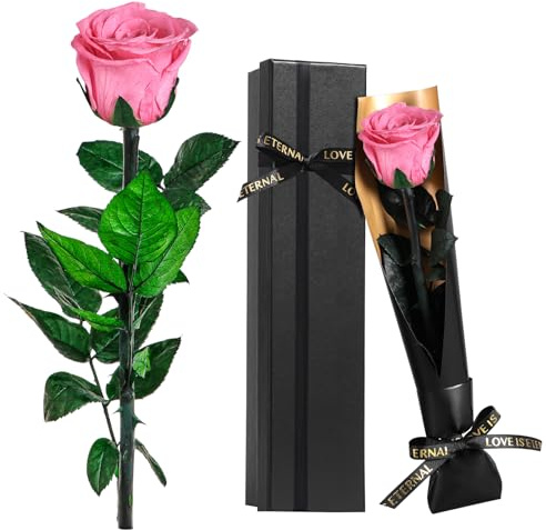 Muttertagsgeschenk für Frauen | Ewige Infinity Rosen mit Stiel | Eternal Blumengeschenk für Frauen | Konservierte Blumen in Geschenkbox – Perfekt Rose Geschenk für Freundin Mama für Geburtstage