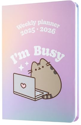 Grupo Erik Taschenkalender Terminplaner 2026 Pusheen Cat Kalender 2026 Schulplaner Jahreskalender 2026 Geschenk Mädchen und Jungen Schulsachen Lila