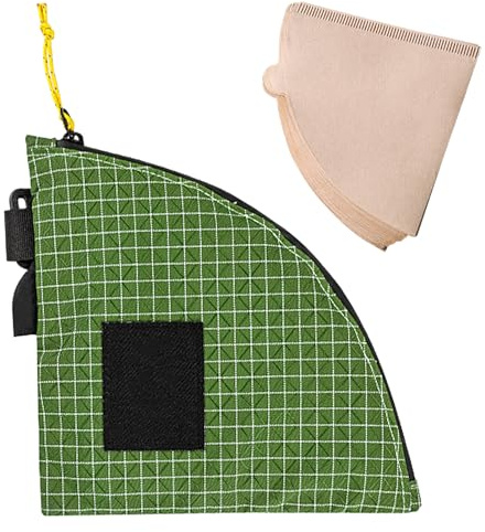 Contenitore per filtro da caffè, dispenser di carta per filtro da caffè a forma di ventaglio, impermeabile, riutilizzabile, borsa porta filtri per caffè, sacchetti per filtri unici per cucina, caffè