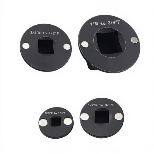YUEHISY Socket Drive Reducing Adapter Set, 4Pcs Low Profile Design for Tight Spaces, Seamless Conversion Between 1, 3/4, 1/2, 3/8 & 1/4 Drive Sizes