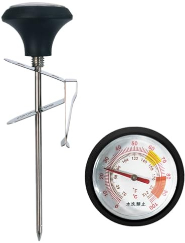 STAHAD Termometro Professionale per Carne e Latte con Clip e Custodia in Silicone Termometro da Cucina in Acciaio per Barbecue e Misurazione