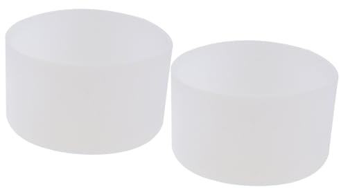 TOBBOMEY Manchon Protège-Fond Antidérapant pour Bouteille d'eau, Lot de 2, Plastique Transparent Solide, Isolant Thermique, Compatible Gourde Sport, Randonnée et Activités Plein Air