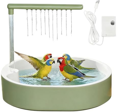 Dajiopao Vogel Badewanne, Automatische Vogelbrunnen, Indoor Vogeldusche Für Käfig, Automatische Wellensittich Vogelbadewanne Mit Mehreren Wasserhähnen, Für Parakeet Cockatoo Hinterhof