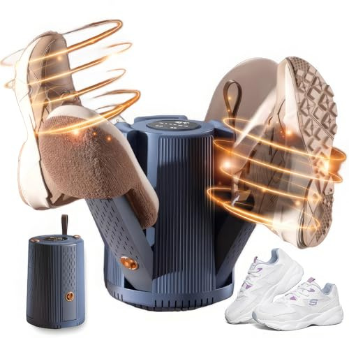 Essiccatore portatile per scarpe da calcio, asciuga scarpe elettrico con 4 stendibiancheria telescopici, asciuga guanti e scaldabagni con soffiatore di calore a 2 marce e timer 1/3/6H, riscaldatore
