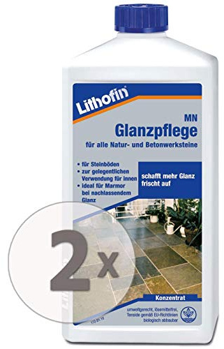 Lithofin MN Glanzpflege 2 l - Erstbehandlung von geschliffenen rauen matten Belägen - Marmor Steinböden