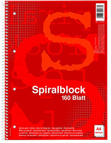 Pelikan NoName 11149184 Spiralblock A4, kariert, 160 Blatt, 3 Stück