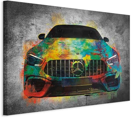 murando - Leinwandbild Abstrakt beton Car, 120x80 cm, 1-teilig, Wohnzimmer | Hochwertige Leinwand, sofort aufhängbar, ideal fürs Wohn- oder Schlafzimmer, wasserfest und lichtecht, langlebig, stilvoll