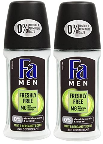 Fa Deodorant 1.7 Ounce Roll-on, Men & Women, 50ml - 2 Pack (Mint Bergamot - Men)