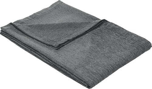 Erwin Müller Sofaüberwurf, Sofaläufer, Sesselschoner, Sofaschonbezug anthrazit/schwarz Größe 50x200 cm - samtiges Gewebe, mit Kuvertsaum - (weitere Farben, Größen)