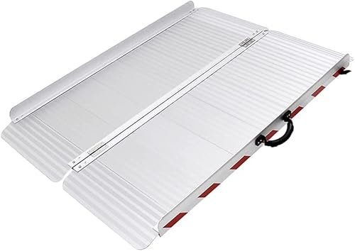 BBZY Tragbare Rollstuhlrampe mit Stufen, rutschfeste, verbreiterte Aluminium-Hochleistungs-Rollerrampen für Türöffnungen, Belastung 400 kg