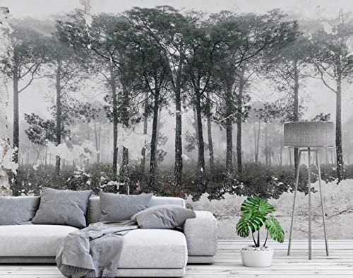 Papel tapiz fotográfico 3D Bosque Pájaros Retro Papel tapiz no tejido Sala de estar Dormitorio Tapiz Póster Decoración de pared 300 CM (W) * 210 CM (H)