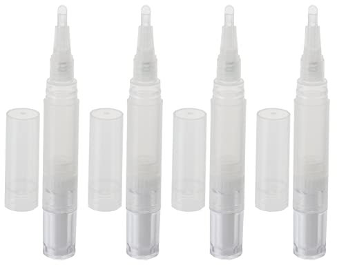 Beavorty 4 Pz Penna Di Ricarica Penna Per Olio Per Unghie Vuota Tubi Penna Lucidalabbra Applicatore Di Olio Per Cuticole Tubi Per Lucidalabbra Addominali Bianca Ruotare Manicure
