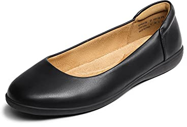 DREAM PAIRS Women’s Comfortable Ballet Shoes with Arch Support, Ladies' Dressy Work Flats, Round Toe Slip on Office Shoes,Size 6.5,Black,SDFA2312W