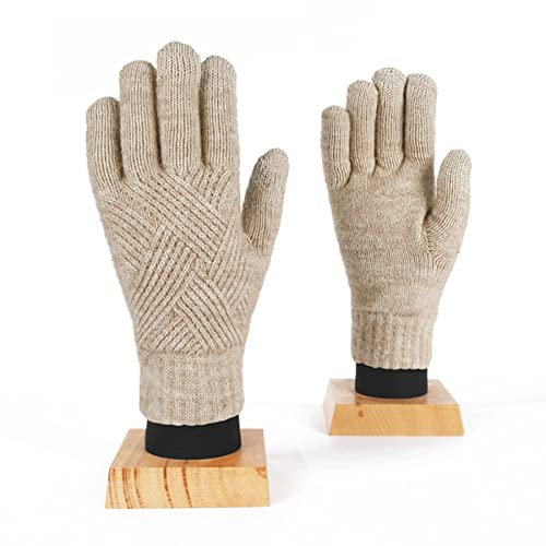 Jengo Handschuhe Herren Damen Sporthandschuhe Winter Warme Touchscreen Handschuhe Strickhandschuhe Braun