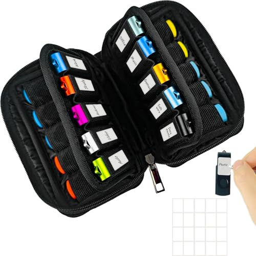Flash Drive Case 20 Slots Storage Case JBOS USB Holder Storage Bag for Flash Drive Electronic Accessories Organizer for Memory Stick, Jump Drive, Thumb Drive, USB Cases