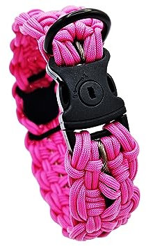 GPS-Tracker - Hundehalsband mit Diebstahlschutz, Optional mit versteckter AirTag-Halterung, Pink (XS (22-27cm))