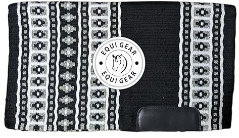 EQUIGEAR Western Show Horse Satteldecke aus neuseeländischer Wolle, Western-Design, handgefertigte Satteldecke, Wollpolster, Sensor Flex (Anpassung möglich), WZ58 (34x36)