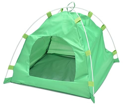 Hundebett Katzenbett Wasserdichtes Hundezelt, Zusammenklappbares Haustierzelt Mit Kissen, Kleines Haus, Haustierbett, Zelt, Tragbar, Faltbar, Für Hunde Hundekorb Hundesofa ( Color : Grün , Size : 40*4