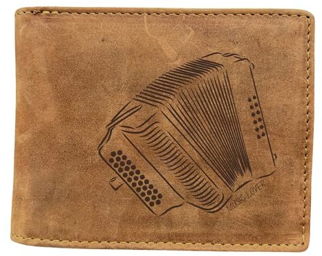 FFelsenfest Geldbörse mit Akkordeon-Motiv I RFID-Schutz I ca.12,5x10x2,5cm