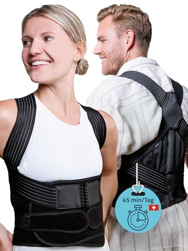 PoshPose Rücken Geradehalter - Rückenstützgürtel - Gesunde Haltungskorrektur Rücken Damen - Rückengurt für sichtbare Ergebnisse in 2 Monaten - Jetzt Haltungskorrektur Rücken Herren kaufen (XL)
