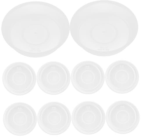 Levemolo 10pièces Lot de Soucoupes Transparentes Plastique pour Pots De Fleurs Plateaux De Drainage Ronds Idéals pour Intérieur Et Extérieur Adaptés à Types De Plantes Pots