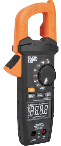 Klein Tools CL710 Pro Digital Clamp Meter with Illuminated Dial, 600A AC/DC Auto-Ranging, TRMS, NCVT, 6000 Count LCD, Measures Current, LOZ, Continuity, Frequency