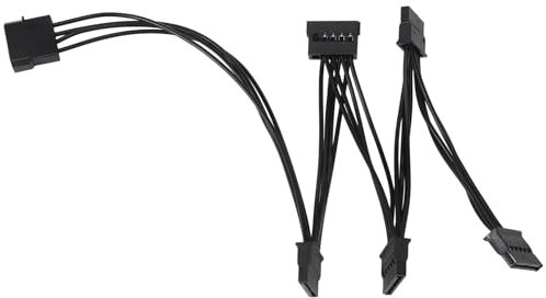 Huudngeje 4 Pin IDE zu 5 Port Netzteil Kabel 4Pin Molex zu Multi SATA Port 18AWG Kabel Netz Kabel für Platte HDD SSD PC
