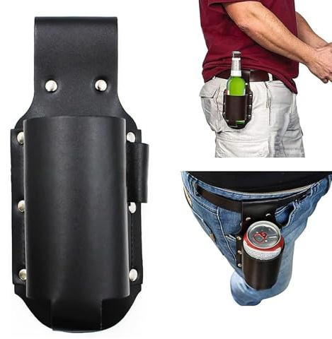 Wilsonzin Biergürtel Bierhalter, Bier Holster für Herren Vintage Leder,Bier Holster Bierdosen Flaschenhalter Gürtel,Portable Biergürtel, Geschenkidee für Freund, Vater, Kollegen, Grillparty