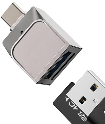 Adaptador USB C a USB 3.0 Lector Tarjetas Micro SD(2en1)para iPhone 16 15 Pro Max para iPad OTG Cable Cámara TF Memoria Card Reader para Apple Conversor Compatible Con Samsung S25 Lectores Adaptadora