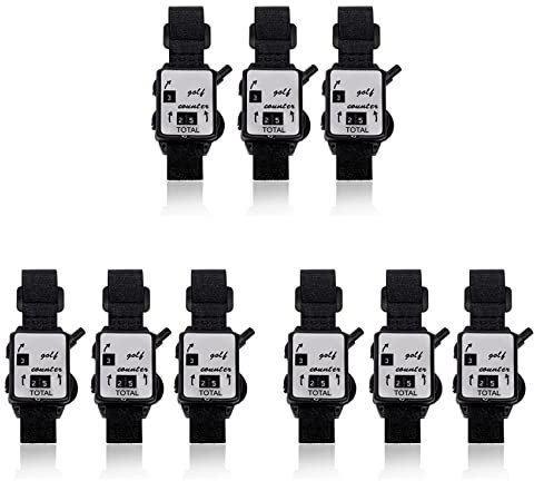 GREOHNMPAW 9 Pcs Golf Score Counter, Mini Golf Stroke Counter Watch with Reset Golf Count Scorer Scoring Keeper