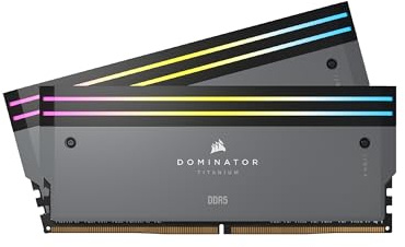 CORSAIR DOMINATOR TITANIUM RGB DDR5 RAM 96GB (2x48GB) 6000MHz CL30-36-36-76 1.40V AMD EXPO Intel XMP 3.0 Desktop Computer Memory – Grey (CMP96GX5M2B6000Z30)