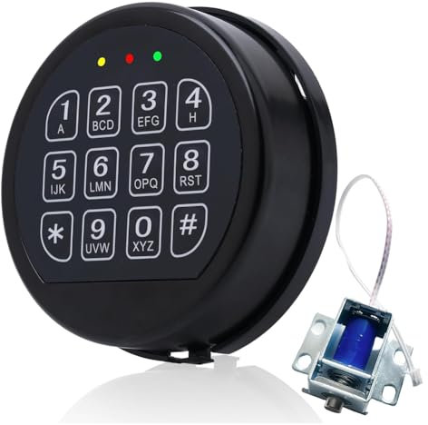 Luobannm Reemplazo de Cerradura de Caja Fuerte con Solenoide, Teclado Negro, Cerradura Electrónica para Caja de Seguridad Doméstica y Comercial.