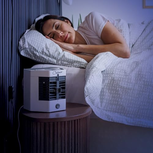 JML Chillmax Air Freeze Breeze Cooler - Portable Fan with Ice Pack Insert & Mist Spray - Water Air Cooler with Multi-Direction Air Vent - Quiet, Lightweight, Small Fan & Humidifier