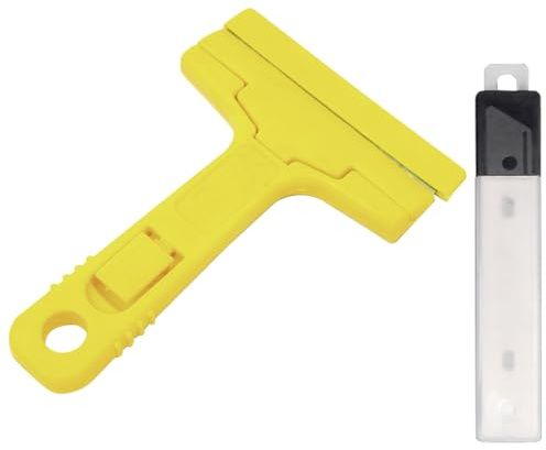 Scraper, 1 Piece Window Scraper, Wallpaper Remover with 10 Replacement Heads, 4 Inch Scraper Tool, Glass Scraper, Hob Scraper, Field Scratch Removal for Cleaning Oven